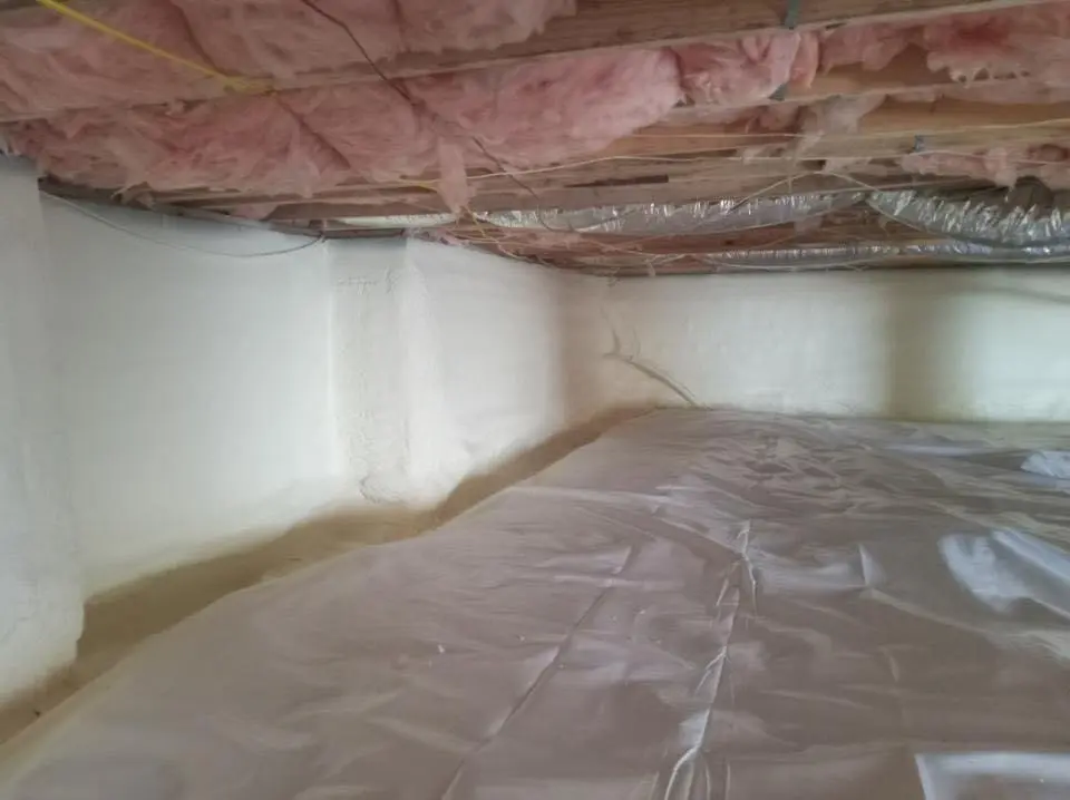 Crawl space encapsulation with closed-cell spray foam for Attic Insulation in South Berwick